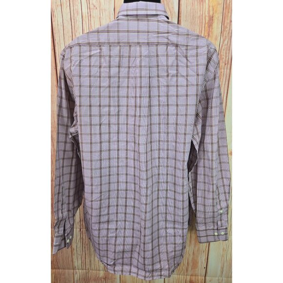 Peter Millar Mens Purple Plaid Dress Shirt Large - Picture 2 of 7